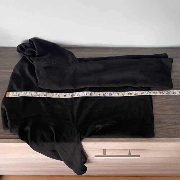 Zara Asymmetrical Flowy Long Sleeve Black Blouse - Picture 9 of 10